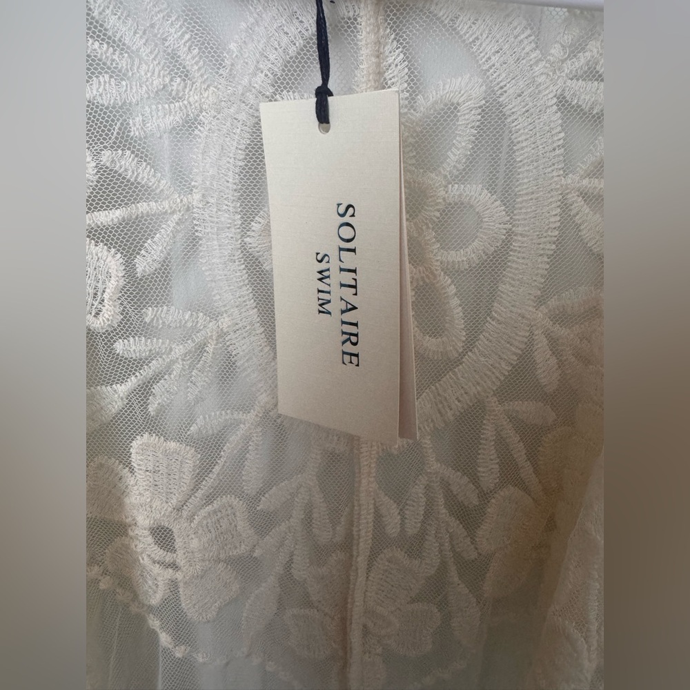 Solitaire Swim Ivory Lace Kimono CoverUp NWT - Picture 5 of 9